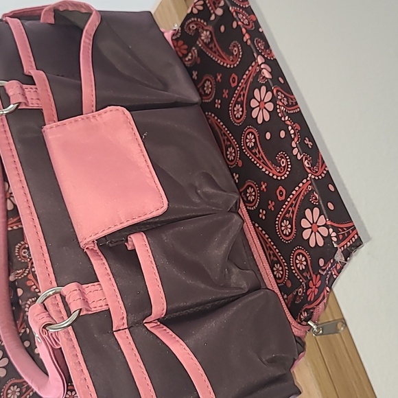 Stylish Pink and Brown Women's Bag - Picture 7 of 9